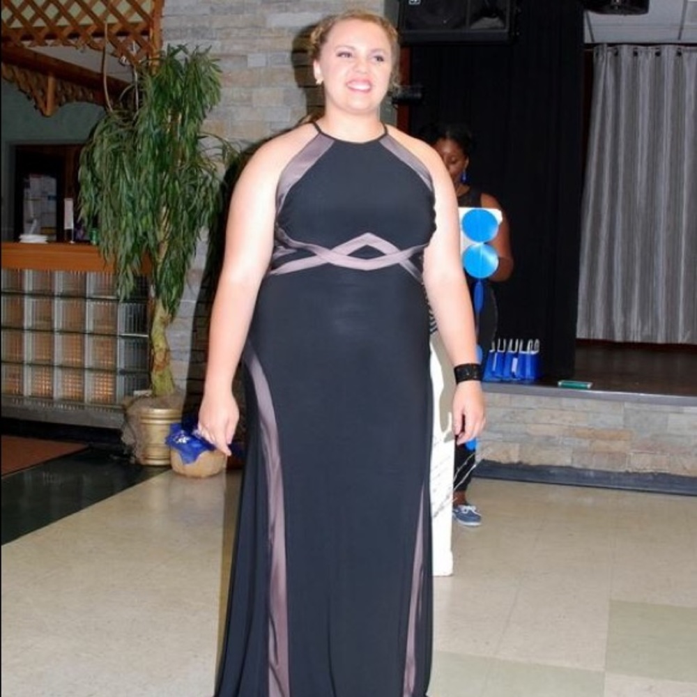 Black & Mesh Formal Dress